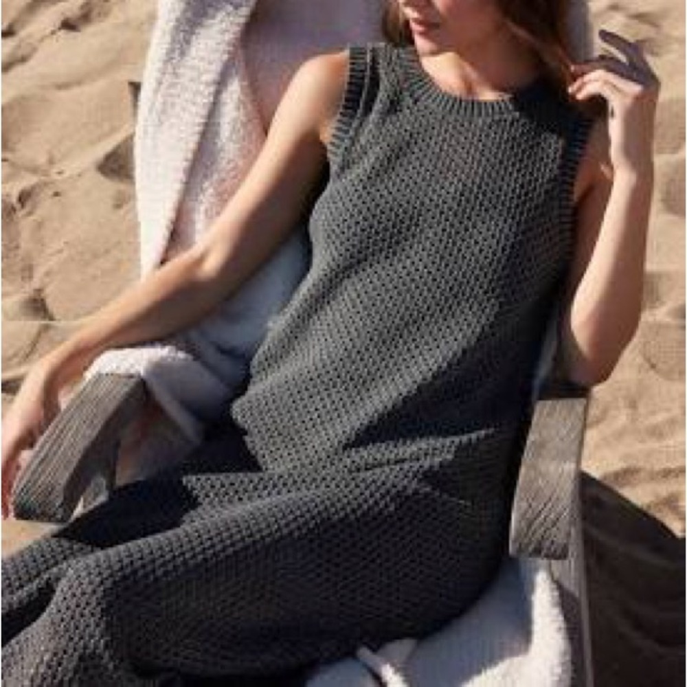 Barefoot Dreams Sunbleached Beach Dress in Faded Black - NWOT - Size XS